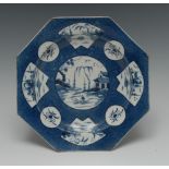 A Worcester octagonal plate,