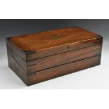 A George III gentleman's brass-mounted mahogany Campaign writing box,