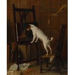 Rupert Arthur Dent (late 19th century) Curiosity, Terrier and Canvas signed, dated 1897,