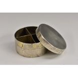 An 18th century German silver circular spice box, quite plain,