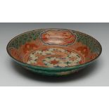 A Japanese Kutani flared circular dish,