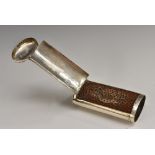 A George IV silver oval nutmeg grater, hinged cover and fall front enclosing a steel rasp,