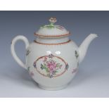 A Worcester globular teapot and cover,