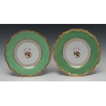 A pair of Flight Barr and Barr shaped circular Armorial plates,