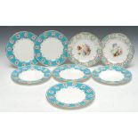 A set of six Mintons shaped circular dessert plates,