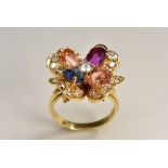 Rene Kern - a mid 20th century multi gem stone dress ring,