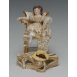 A Bloor Derby figure, Girl Seated in a Chair,