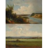 German School (late 19th century) A pair, The River Isar,