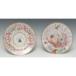 A Barr Flight Barr Worcester circular plate, decorated in red, pink,