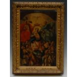 North European School (early 18th century) The Virgin Crowned as Queen of Heaven oil on copper