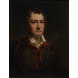 After Henry Raeburn Portrait of William Stirling oil over photographic print, 27cm x 21.