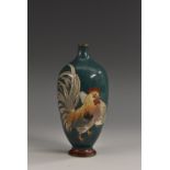 A small Japanese cloisonné enamel ovoid cabinet vase,