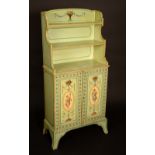 A 19th century painted waterfall bookcase/cabinet,