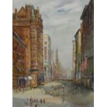 Michael Crawley New York signed, titled to verso, watercolour, 39.