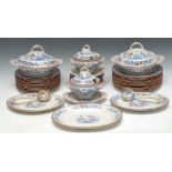 A Mason's Ironstone Swansea pattern dinner service for twelve, comprising dinner plates,