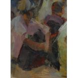 Post Impressionist School (20th century) A pair of Seated Figures oil on board,