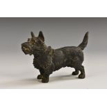 An Austrian cold-painted bronze, of a terrier, 6cm high, 10cm wide,