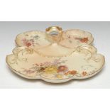 A Royal Worcester scallop shaped tray,
