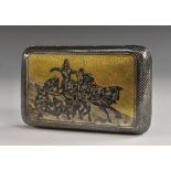 A Russian silver and niello rounded rectangular cigarette case,