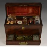 A George IV mahogany rectangular apothecary box,