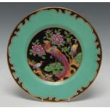 A Wedgwood Fairyland Lustre Argus Pheasant pattern bone china plate, by Daisy Makeig-Jones,