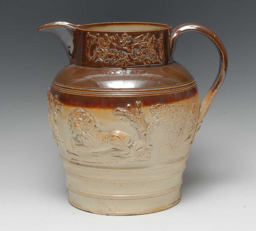 A 19th century Brampton brown salt glazed pottery jug,