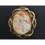 A Victorian shell cameo brooch,