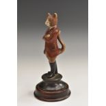 An Austrian cold-painted novelty bronze, of a hunting cat,