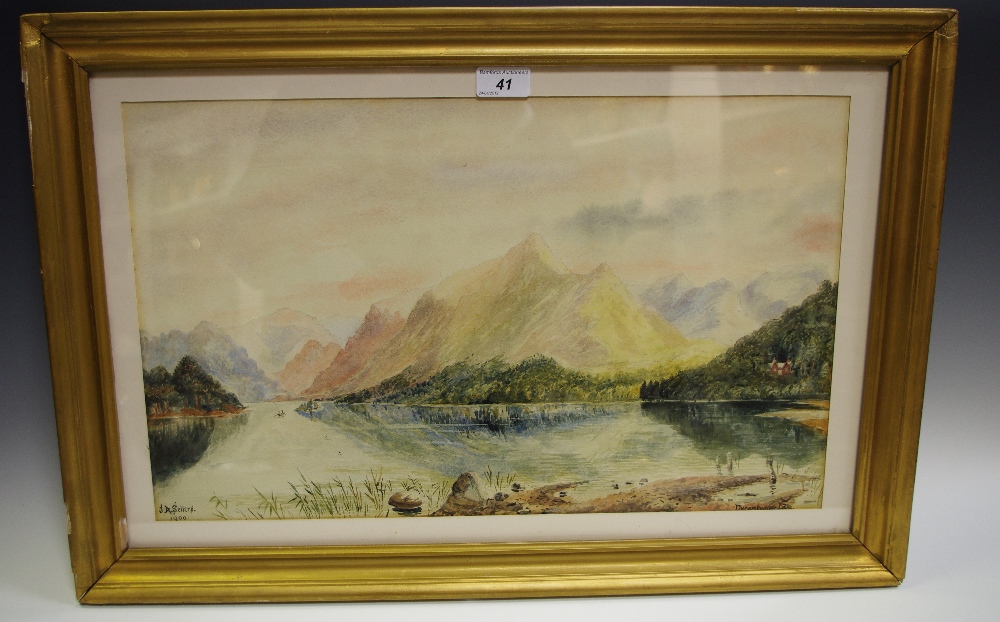 J A Sellers Derwentwater Lake watercolour,