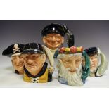 A Royal Doulton character jug The Lobster Man D6617; others including Long John Silver D6335,