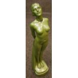 G Leonardi, an Art Deco chalk/plaster figure, Naked Maiden Looking Aloft, model No 215,