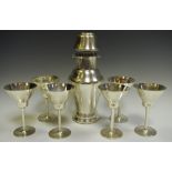 A May Czechoslovakia May silvered glass cocktail set,