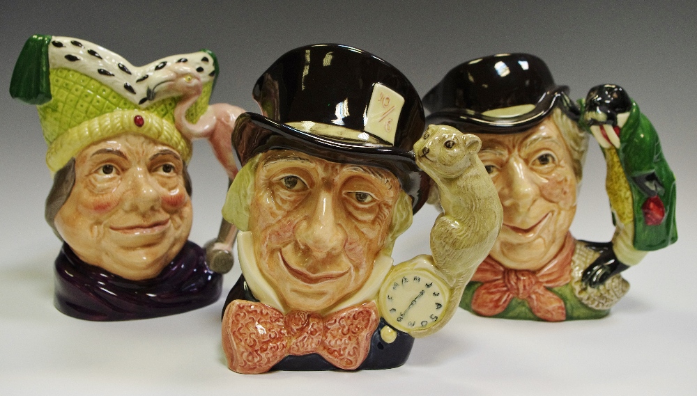 A Royal Doulton Alice in Wonderland series character jugs including Mad Hatter D6598;