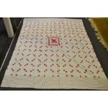 Vintage patchwork quilt, other 1960's quilts, lace, etc.