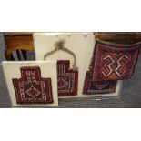 Textiles - a middle eastern hand knotted two section saddle bag;