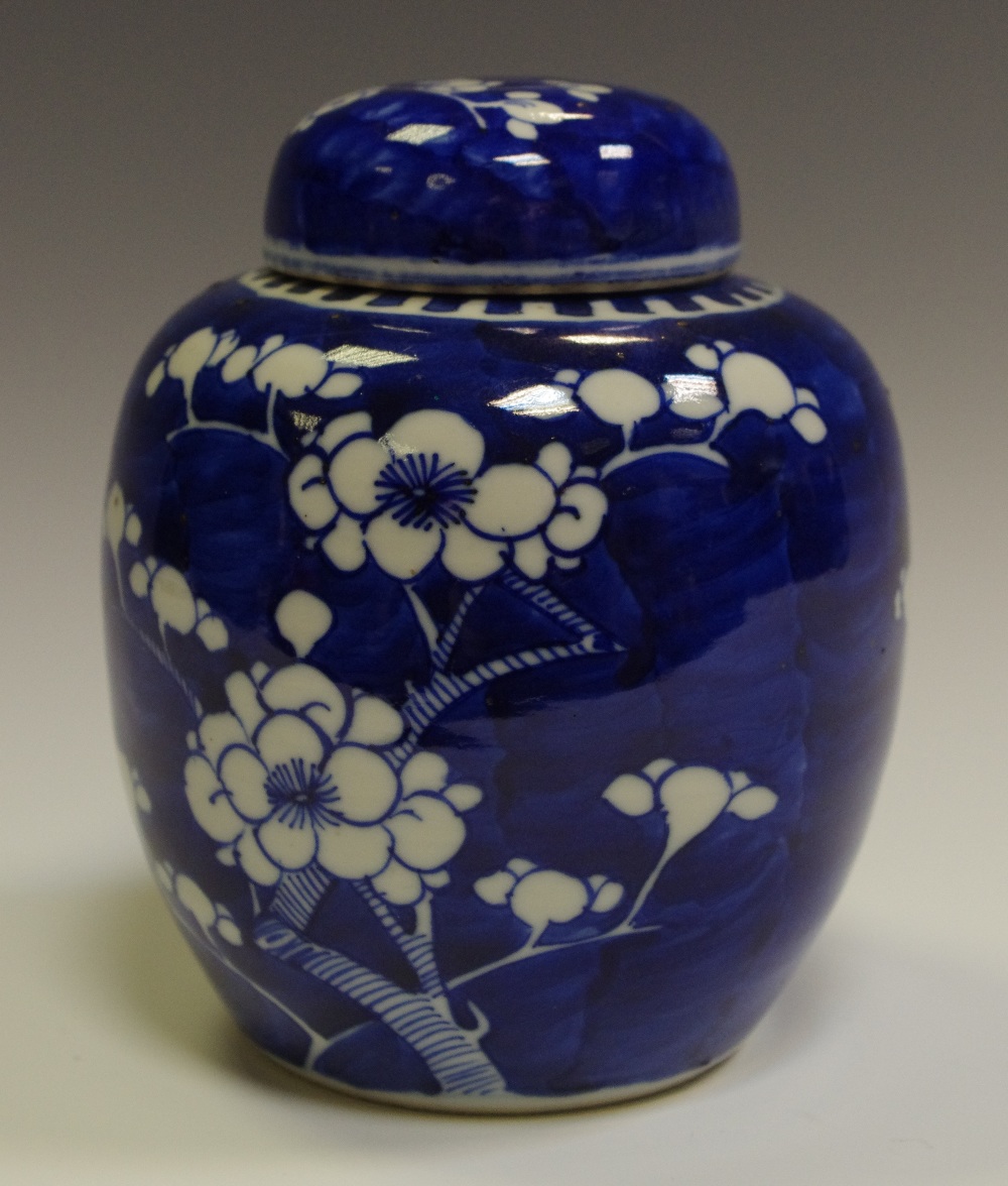 A Chinese blue and white ovoid ginger jar,