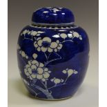 A Chinese blue and white ovoid ginger jar,