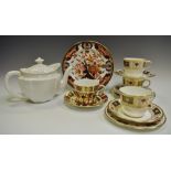 A Royal Crown Derby 1128 pattern teacup and saucer; others Derby Border;