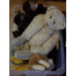 Juvenalia - various soft toys to include monkeys, chicken, cats, multi jointed teddy bear etc.