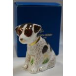 A Royal Crown Derby paperweight, Sitting Puppy - Bertie, gold stopper, 1st quality,