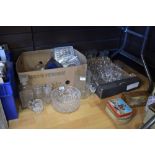 Glassware - serving dishes and stands; sherry glasses, vases,