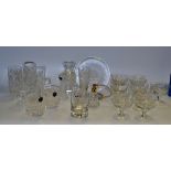 Glassware - Tutbury, Stuart, Caithness - tumblers, vases, tall glasses; butter platter,