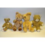 Bears - a jointed mohair bear, mid 20th century; others,