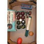 Sports and Hobbies - a 'Henselite' Junior Biased Carpet Bowls, boxed, c.