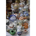 Oriental Miniature Teapots various, including terracotta,