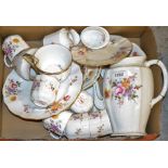 A Royal Crown Derby Posies six-setting coffee service, comprising coffee pot and cover, cream jug,