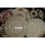 Ceramics - a set of six Mintons soup plates, ivory ground, gilt floral bands, green borders,