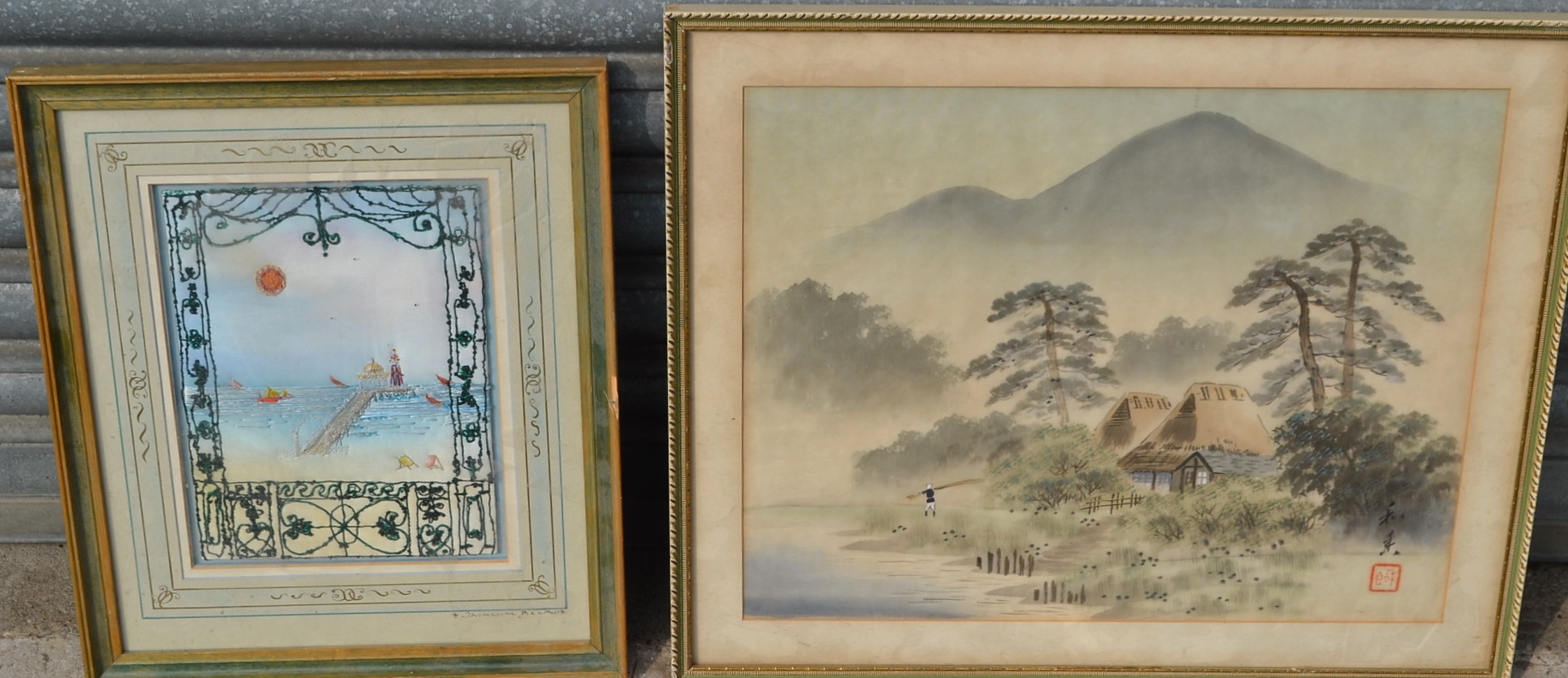 Chinese School (first half, 20th Century), a rural farm, watercolour on silk,