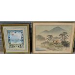 Chinese School (first half, 20th Century), a rural farm, watercolour on silk,