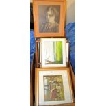 Decorative prints and frames, various,